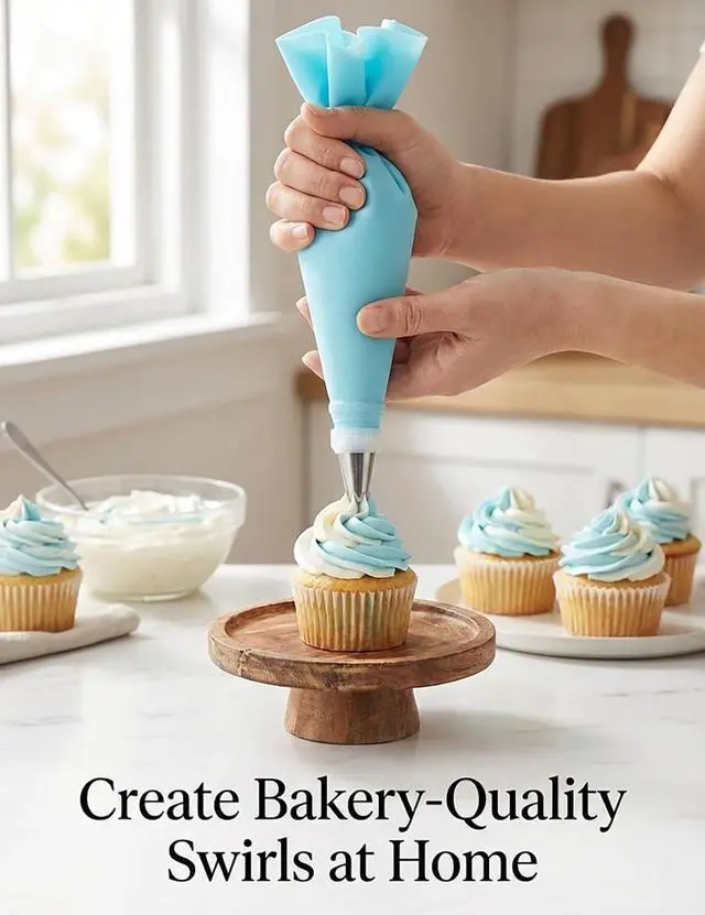 Alt view image 2 of 7 - 120-Piece Piping Bags and Tips Set with 100 Disposable Bags for Decorating