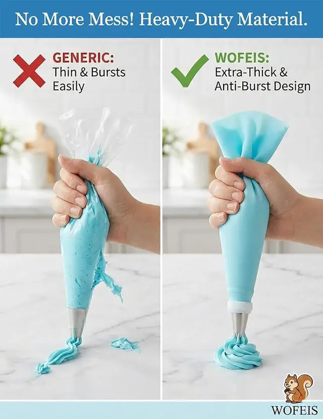 Alt view image 4 of 7 - 120-Piece Piping Bags and Tips Set with 100 Disposable Bags for Decorating