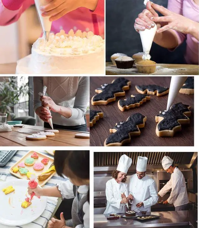 Alt view image 7 of 7 - Piping Pastry Bag Pack of 100 Plastic Disposable Cream Pastry Bag Cake Icing Sugarcraft Cupcake Piping Decorating Tool For Baking Supplies (Large 15''x13.7''x9.4'')