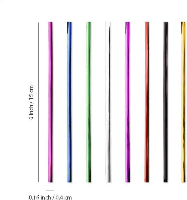 Alt view image 2 of 3 - OWLFAVO 800 Pcs 6" Metallic Twist Ties with 1 Storage Box, Plastic 6 Inch Wire Ties for Bread Candy Cookies Bags, for Garden Household and Office Use, 8 Colors