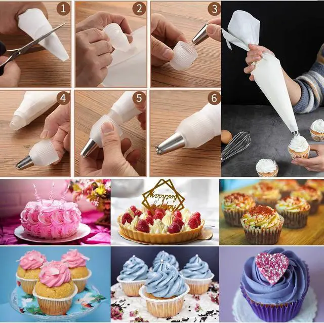 Alt view image 6 of 6 - LoveBB 3 Pack Reusable Pastry Piping Bags, 14, 16, 18 Inch Canvas Cake Decorating Bags