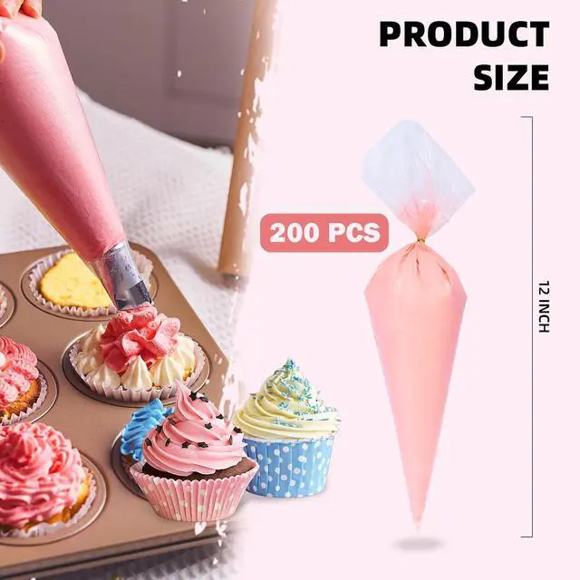 Alt view image 2 of 7 - Homrelaxy 200 Pcs 12 Inch Tipless Piping Bags, Disposable Pastry Bags