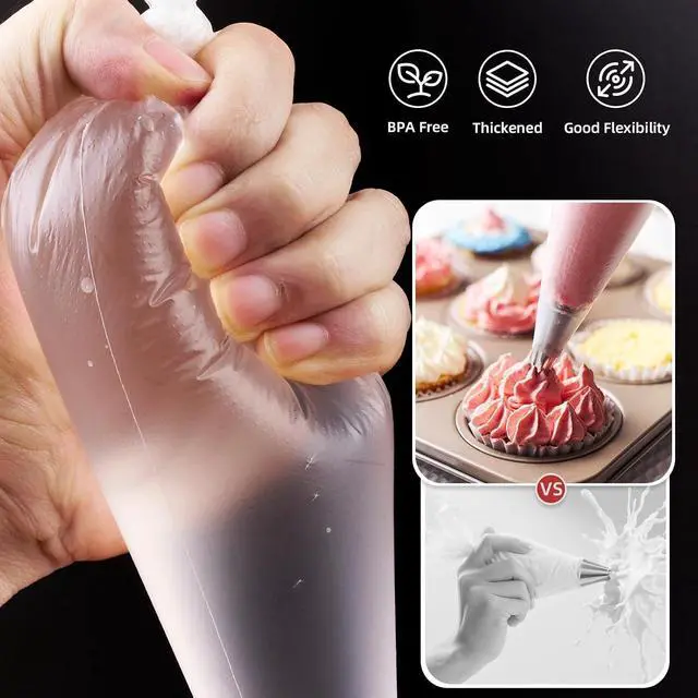Alt view image 3 of 7 - Homrelaxy 200 Pcs 12 Inch Tipless Piping Bags, Disposable Pastry Bags