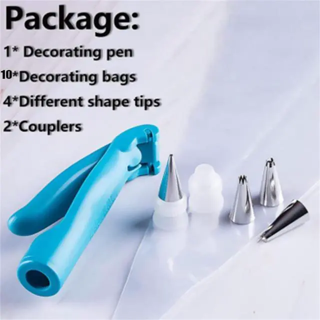 Alt view image 2 of 7 - Cake Decorating Pen Tool Kit Pastry Bag DIY Cake Deco Tools Kit Pastry Icing Pen Piping Kit Bags, Pastry DIY Cake Decorating Pen Icing Piping Tips Nozzles Bag(Blue), 6.4 * 5.3 * 1.2 inches