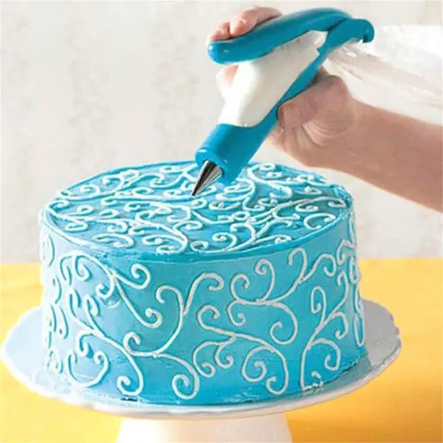 Alt view image 3 of 7 - Cake Decorating Pen Tool Kit Pastry Bag DIY Cake Deco Tools Kit Pastry Icing Pen Piping Kit Bags, Pastry DIY Cake Decorating Pen Icing Piping Tips Nozzles Bag(Blue), 6.4 * 5.3 * 1.2 inches
