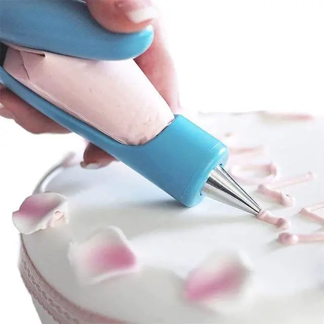 Alt view image 6 of 7 - Cake Decorating Pen Tool Kit Pastry Bag DIY Cake Deco Tools Kit Pastry Icing Pen Piping Kit Bags, Pastry DIY Cake Decorating Pen Icing Piping Tips Nozzles Bag(Blue), 6.4 * 5.3 * 1.2 inches