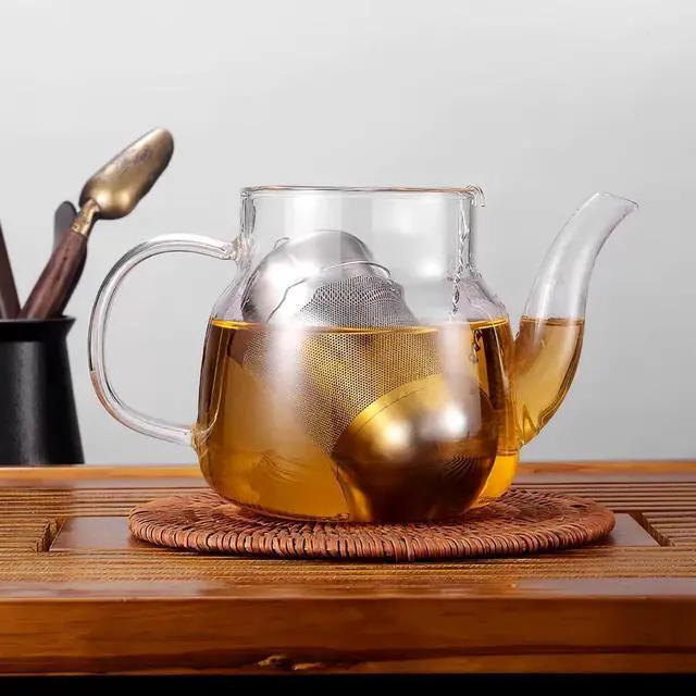 Alt view image 6 of 7 - PRETYZOOM Large Tea Infuser Strainer Ball Spice Infuser with Long Chain for Cooking - Stainless Steel Loose Leaf Tea Steeper 3.74 x 1.96 x 1.96 Inch