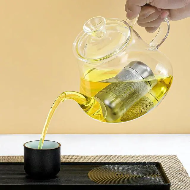 Alt view image 7 of 7 - PRETYZOOM Large Tea Infuser Strainer Ball Spice Infuser with Long Chain for Cooking - Stainless Steel Loose Leaf Tea Steeper 3.74 x 1.96 x 1.96 Inch