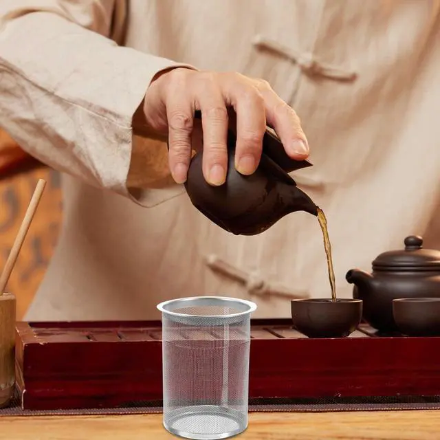 Alt view image 2 of 7 - Tea Infuser Strainer Replacement Teapot Mesh Filter Insert for Loose Leaf Tea Oolong Herbal Fruit Fine Mesh 3.14X2.36X2.36In