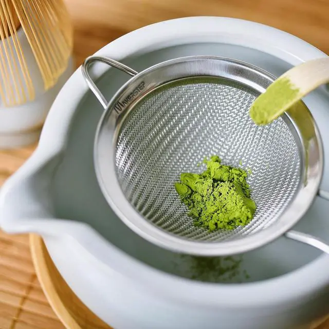 Alt view image 5 of 5 - Makerstep 304 Stainless Steel Fine Mesh Strainers for Kitchen. Food Strainer Tea Strainer Coffee Strainer with Long Handle. 3.3 Inch