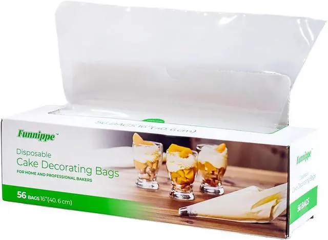 Alt view image 6 of 7 - Disposable Piping Bags, 16 Inch Cake Decorating Bags, Anti-Burst Pastry Bags for Cakes and Cookies, Pack of 56