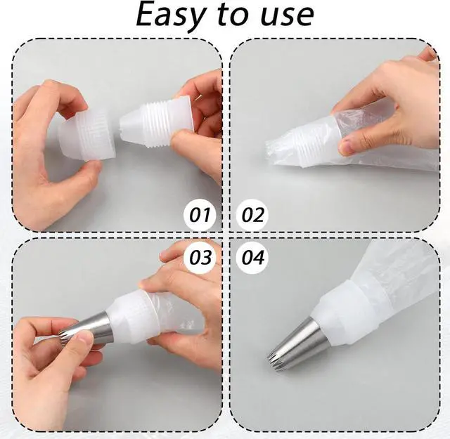 Alt view image 4 of 7 - 6 Pieces Plastic Couplers of Large Size, Standard Couplers Base Diameter 1.42" Height 2.05" Easy Switching, for Piping Tip White Pastry Bag Coupler for Cake Decorating Icing Nozzles