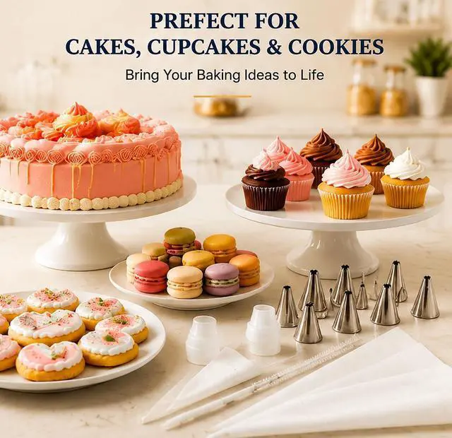 Alt view image 2 of 7 - Piping Bags and Tips Set, Pastry Bag Cakes Decorating Supplies Kit