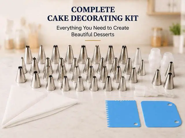 Alt view image 3 of 7 - Piping Bags and Tips Set, Pastry Bag Cakes Decorating Supplies Kit