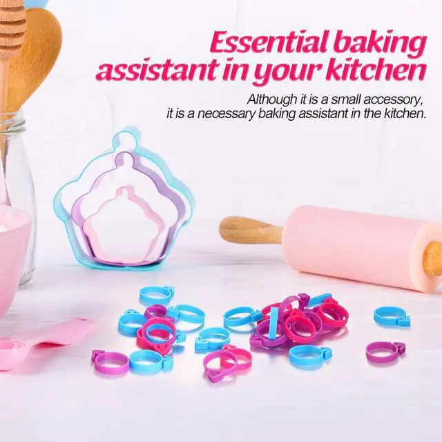 Alt view image 5 of 7 - Patelai 120 Pcs Icing Bag Ties Silicone Piping Bag Ties,Rosy, Blue, Purple