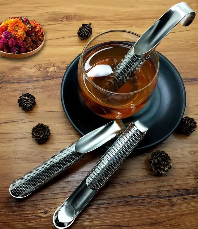 Alt view image 6 of 6 - ACEBON Tea Strainers for Loose Tea, 2 PCS Stainless Steel Tea Infuser, Loose Leaf Tea Steeper, Long-handle Tea Filters for Tea, Coffee, Seasonings, Spices, Gifts for Mother Father