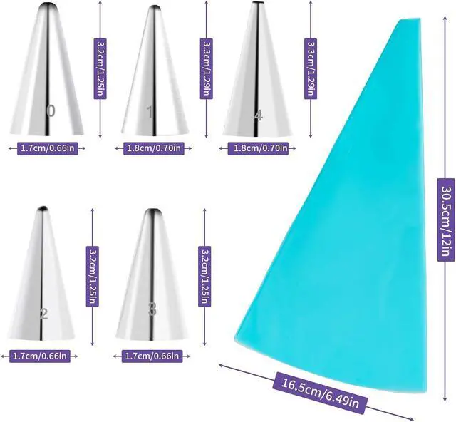 Alt view image 3 of 7 - 7Pcs Cake Decorating Tips, Cake Pastry Writing Tip Set