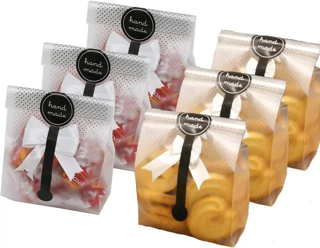 Main image of SAILING-GO Cookies Bags for Packaging Cake Candy, 200 Pack with Stickers