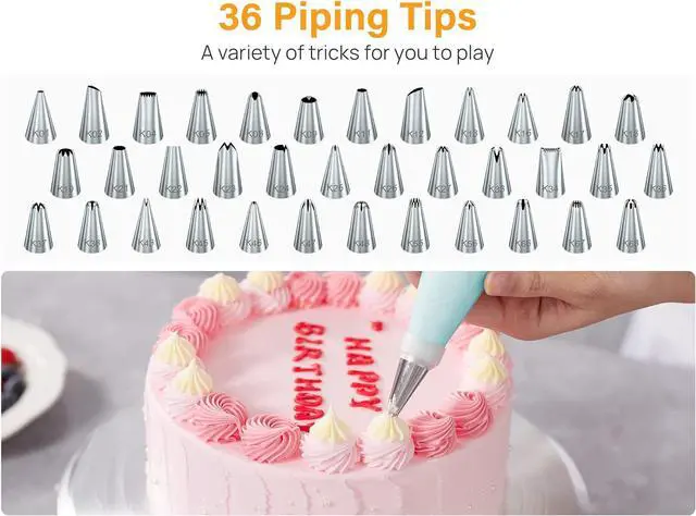 Alt view image 3 of 7 - Kootek 42 Piping Bags and Tips Set Frosting Piping Kit for Beginners & Pros