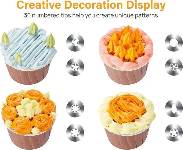 Alt view image 4 of 7 - Kootek 42 Piping Bags and Tips Set Frosting Piping Kit for Beginners & Pros