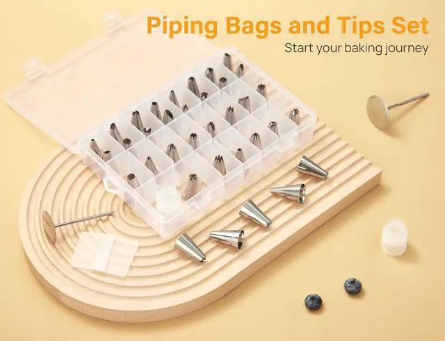 Alt view image 6 of 7 - Kootek 42 Piping Bags and Tips Set Frosting Piping Kit for Beginners & Pros