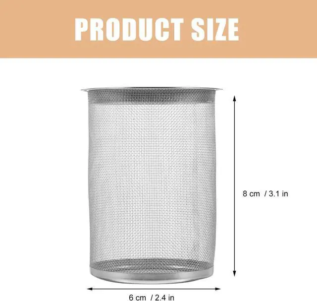 Alt view image 4 of 7 - Tea Infuser Strainer Replacement Teapot Mesh Filter Insert for Loose Leaf Tea Oolong Herbal Fruit Fine Mesh 3.14X2.36X2.36In
