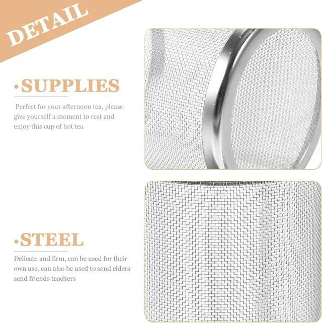 Alt view image 6 of 7 - Tea Infuser Strainer Replacement Teapot Mesh Filter Insert for Loose Leaf Tea Oolong Herbal Fruit Fine Mesh 3.14X2.36X2.36In