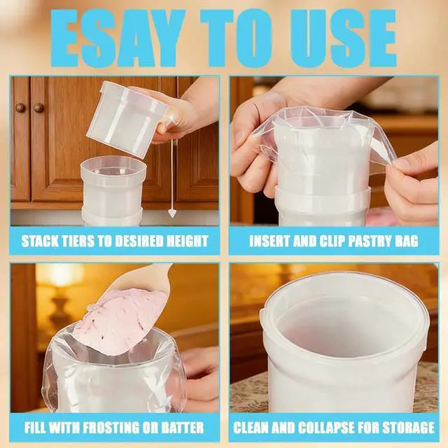 Alt view image 4 of 7 - 1PC Piping Bag Holder Stand for Filling, Adjustable Height Pastry Bag Stand