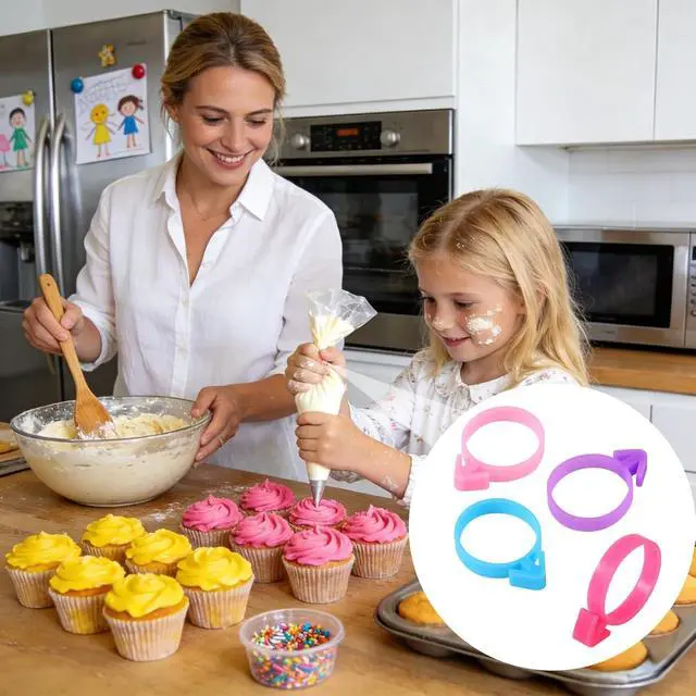 Alt view image 7 of 7 - 60pcs Pastry Bag Ties, Reusable Silicone Piping Bag Clips for Baking Decorating Icing Bags Seals for Cupcakes Cookies Pastry Supplies (4 Colors)