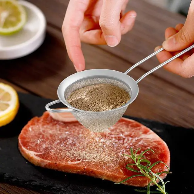 Alt view image 5 of 7 - TeamFar Fine Mesh Strainer, 3.3 Stainless Steel Tea Strainer-Silver, 2PCS