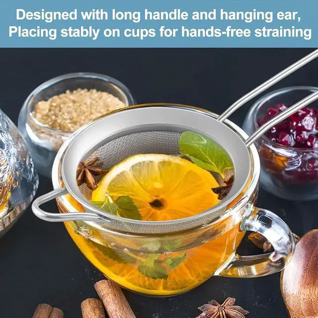 Alt view image 6 of 7 - TeamFar Fine Mesh Strainer, 3.3 Stainless Steel Tea Strainer-Silver, 2PCS