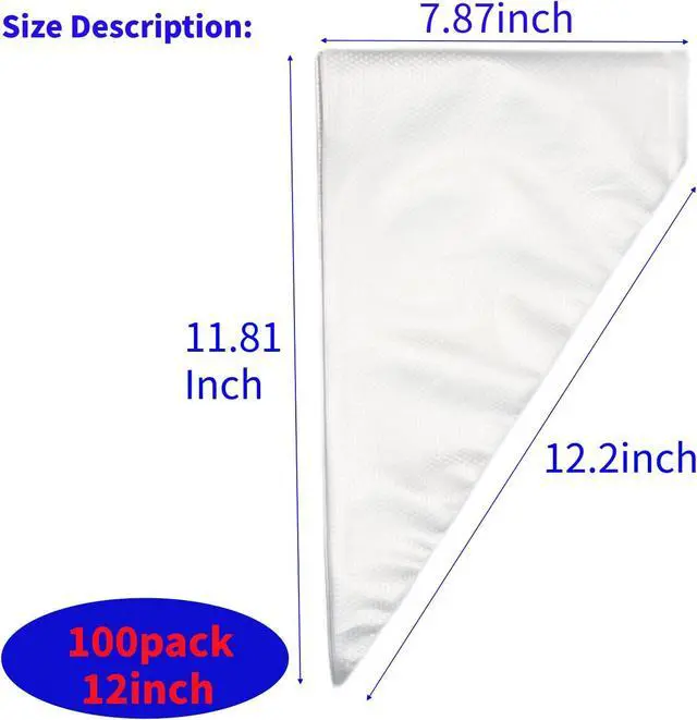 Alt view image 2 of 7 - Tipless Piping Bags Disposable,100Pcs 12Inch Pastry Bags for Royal Icing and Frosting and Cake Decorating,Thick,Non-slip for all Size Tips and Couplers,Cakance