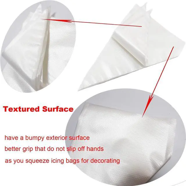 Alt view image 3 of 7 - Tipless Piping Bags Disposable,100Pcs 12Inch Pastry Bags for Royal Icing and Frosting and Cake Decorating,Thick,Non-slip for all Size Tips and Couplers,Cakance