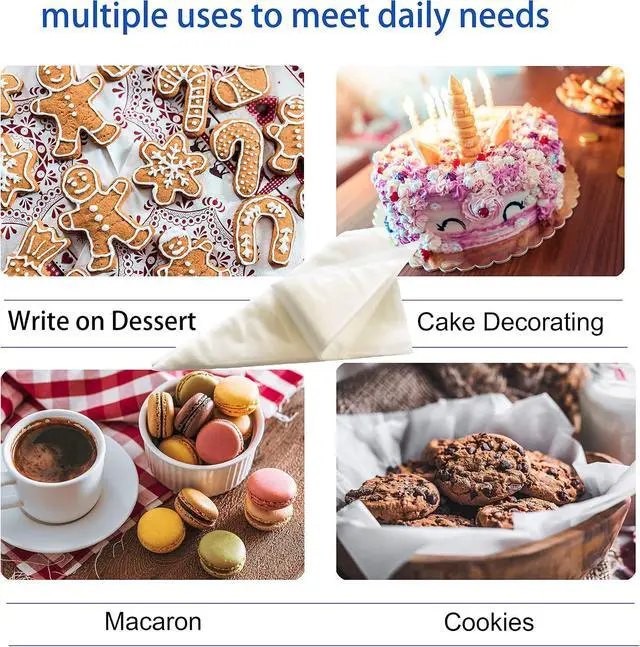 Alt view image 5 of 7 - Tipless Piping Bags Disposable,100Pcs 12Inch Pastry Bags for Royal Icing and Frosting and Cake Decorating,Thick,Non-slip for all Size Tips and Couplers,Cakance
