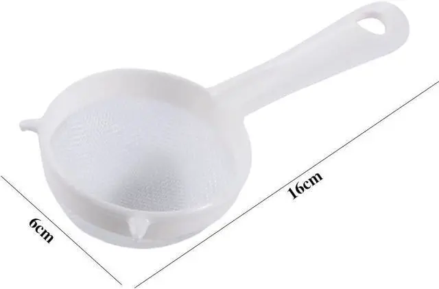 Alt view image 2 of 7 - 3 Pcs Double-Ear Fine Mesh Strainers, Plastic Food Sieve Strainer Colander Flour Sieve Icing Sugar Sifter Tea Coffee Filter with Long Handle, 6.30 x 2.36 in