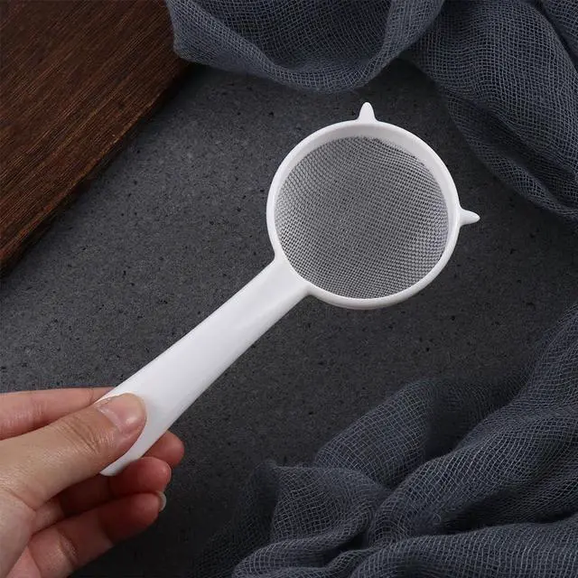 Alt view image 4 of 7 - 3 Pcs Double-Ear Fine Mesh Strainers, Plastic Food Sieve Strainer Colander Flour Sieve Icing Sugar Sifter Tea Coffee Filter with Long Handle, 6.30 x 2.36 in