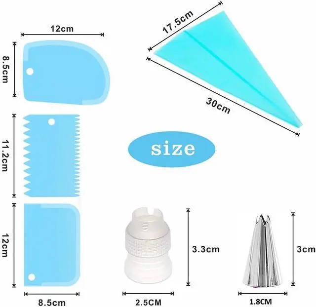 Alt view image 4 of 7 - 29 Pcs Piping Bags and Piping Tips Set, Stainless Steel Frosting Piping Bake Cake Decorating Kit, Pastry Cake Decorating Tips For Cookies Cupcake