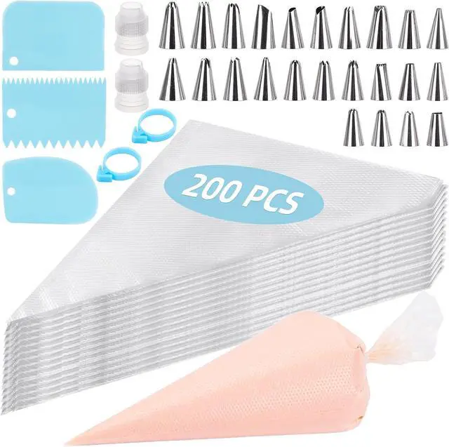 Main image of Piping Bags and Tips Set 12 in 200 Piping Bag, 231 Pcs Frosting Piping Kit