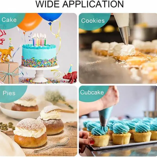 Alt view image 7 of 7 - 29 Pcs Piping Bags and Piping Tips Set, Stainless Steel Frosting Piping Bake Cake Decorating Kit, Pastry Cake Decorating Tips For Cookies Cupcake