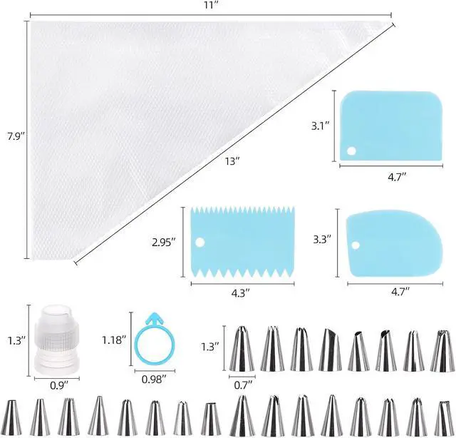 Alt view image 7 of 7 - Piping Bags and Tips Set 12 in 200 Piping Bag, 231 Pcs Frosting Piping Kit