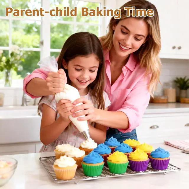 Alt view image 3 of 7 - Tamodan Piping Bags Disposable 16 Inch, 100PCS Pastry Bags Extra Thick, Non-Slip Anti-Burst Frosting Bags for Cake, Cookie & Royal Icing Decorating