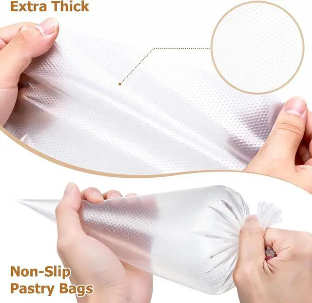 Alt view image 4 of 7 - Tamodan Piping Bags Disposable 16 Inch, 100PCS Pastry Bags Extra Thick, Non-Slip Anti-Burst Frosting Bags for Cake, Cookie & Royal Icing Decorating