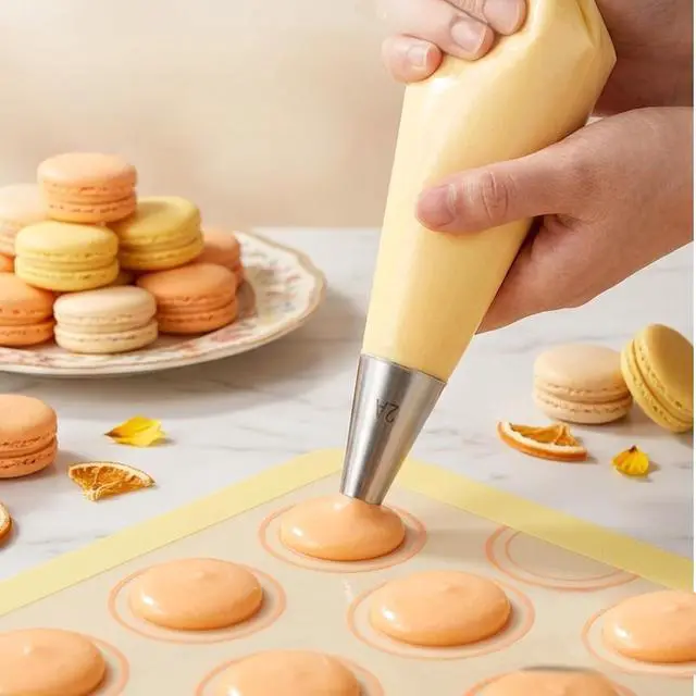 Alt view image 4 of 7 - 1A/2A/3A Large Cake Piping Tips, 3 PCS Round Piping Tip for Cake Decorating Stainless Steel Frosting Tips Professional Baking Decoration Tools for Cupcakes Cakes Cookies Macarons Pastry Fondant