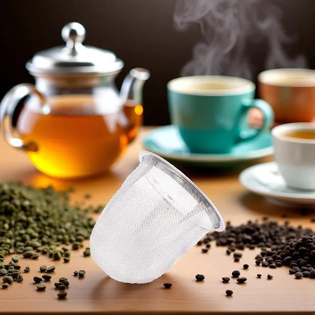 Alt view image 3 of 6 - Silver 6cm Reusable Stainless Steel Tea Infuser Mesh Strainer, Metal Teapot Replacement Mesh Strainer Insert, Tea Steeper Basket Filter for Teapot, Mug, Cup,Tea Accessories