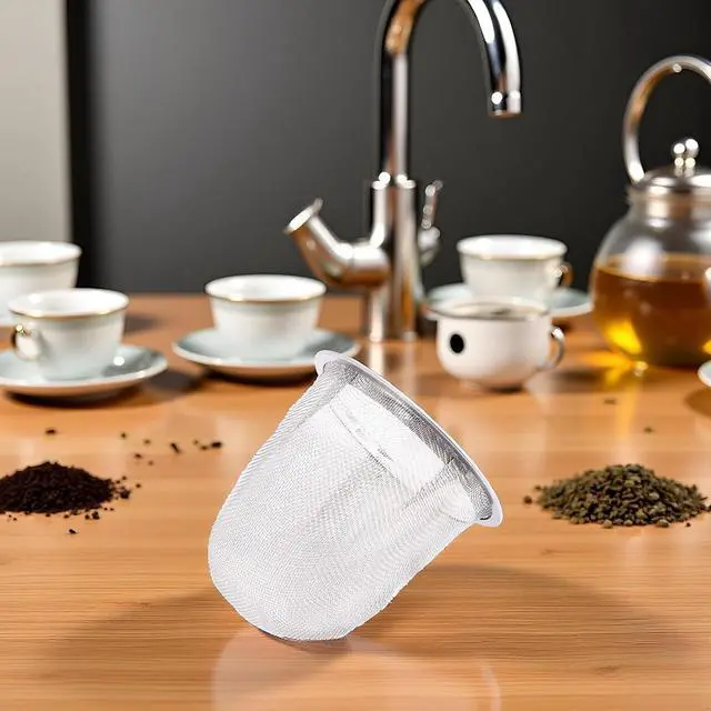 Alt view image 4 of 6 - Silver 6cm Reusable Stainless Steel Tea Infuser Mesh Strainer, Metal Teapot Replacement Mesh Strainer Insert, Tea Steeper Basket Filter for Teapot, Mug, Cup,Tea Accessories
