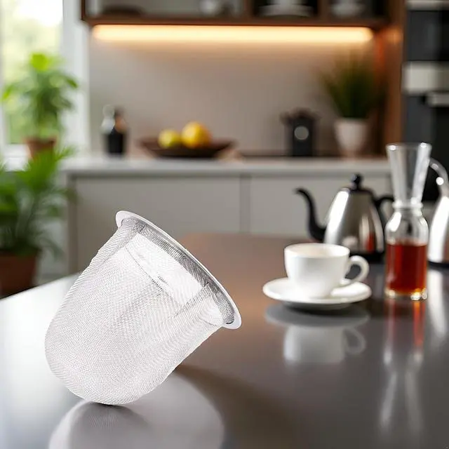 Alt view image 5 of 6 - Silver 6cm Reusable Stainless Steel Tea Infuser Mesh Strainer, Metal Teapot Replacement Mesh Strainer Insert, Tea Steeper Basket Filter for Teapot, Mug, Cup,Tea Accessories