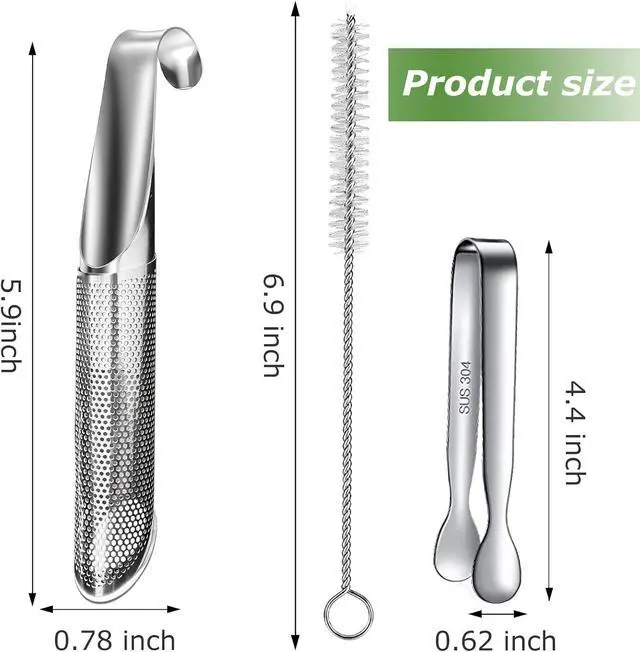 Alt view image 3 of 7 - 2 Pack Tea Infuser, Fine Mesh Tea Infuser for Loose Leaf Tea, Stainless Steel Strainer with 2 Brush and Clip for Loose Leaf Tea