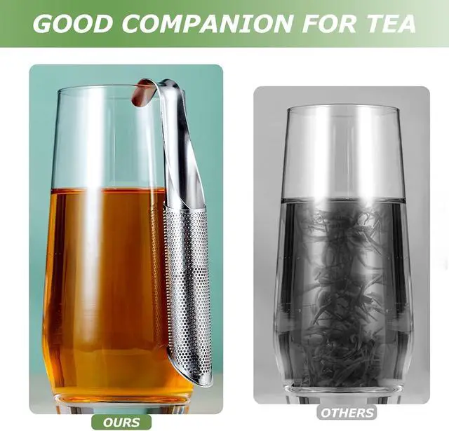 Alt view image 5 of 7 - 2 Pack Tea Infuser, Fine Mesh Tea Infuser for Loose Leaf Tea, Stainless Steel Strainer with 2 Brush and Clip for Loose Leaf Tea
