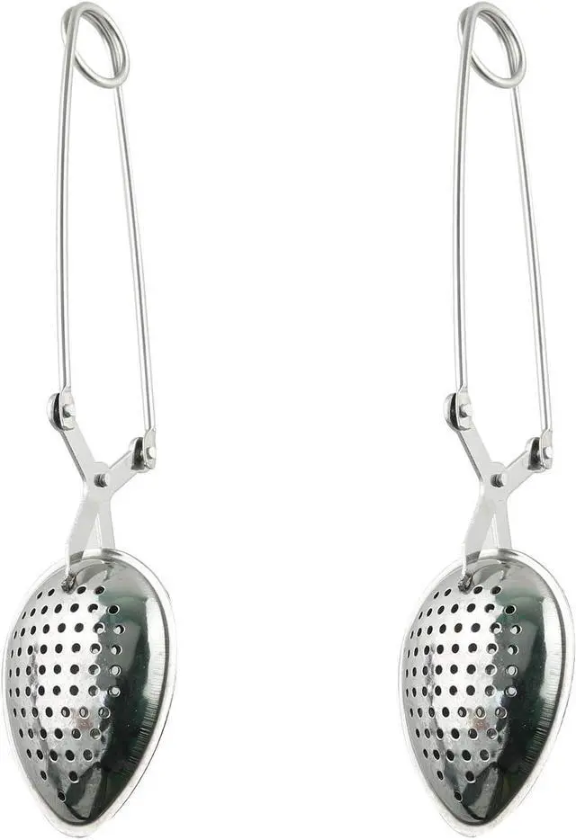 Main image of Tegg Tea Infuser 2PCS Stainless Steel Leaves Shape Spices Snap Spoon Tea Filter Strainer With Long Handle for Loose Leaf Tea and Mulling Spices