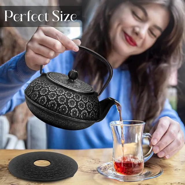 Alt view image 3 of 7 - Reseralife Cast Iron Trivet for Teapot - Sturdy - Non Slip - Black